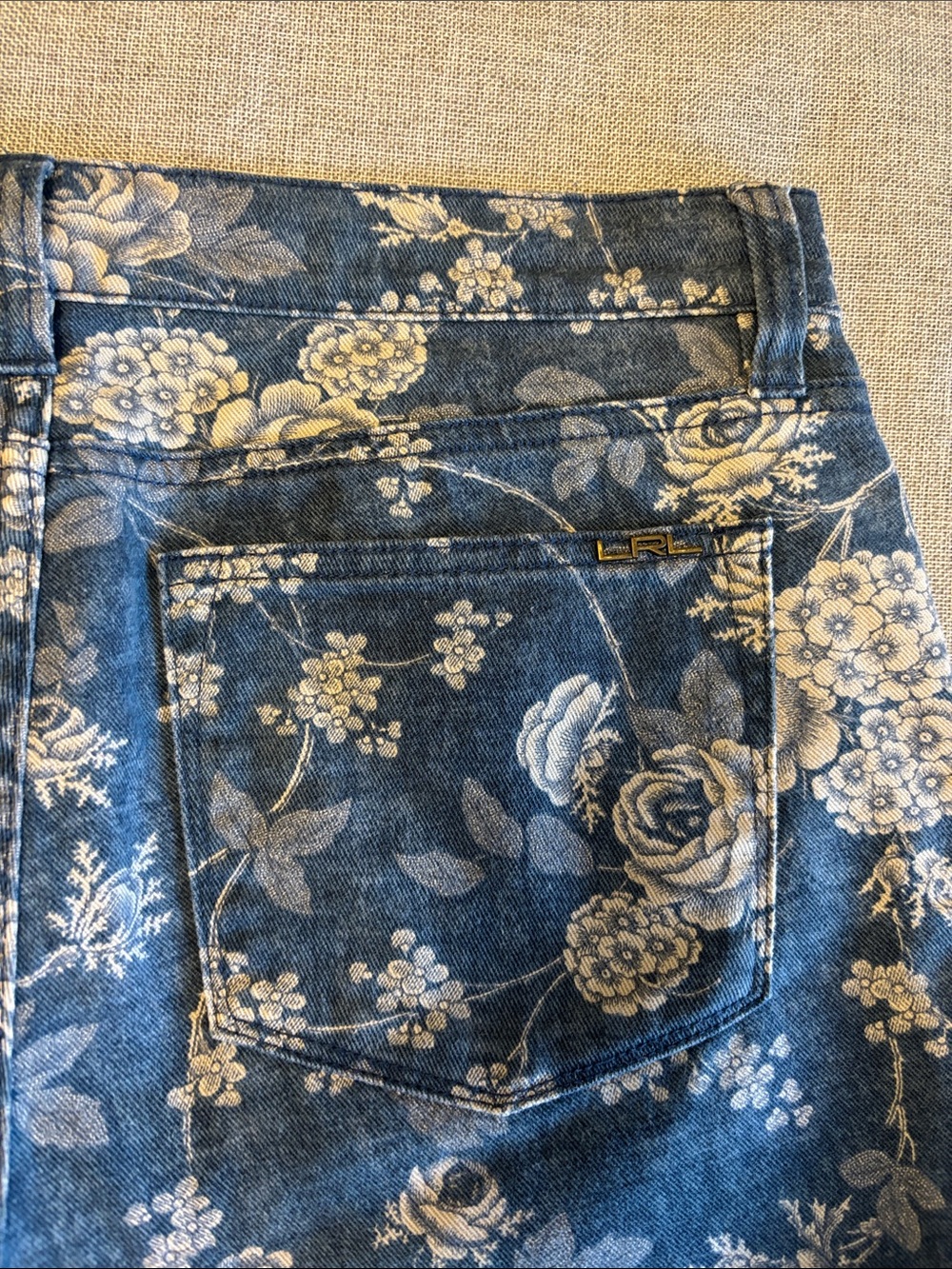 LAUREN Jeans, Women's Blue Floral Print - Classic Fit, Sz 10 - Picture 4 of 8